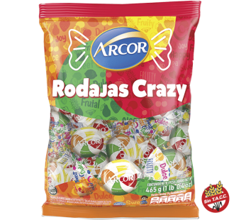 Caramelos Duros Rodajas Crazy Arcor Bolsax465gr