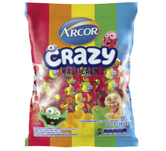 Caramelos Masticables Crazy Bolsax800gr