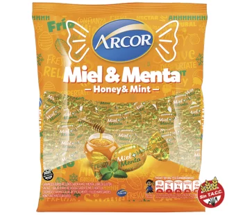 Caramelos Rellenos Miel y Menta Arcor Bolsax335gr