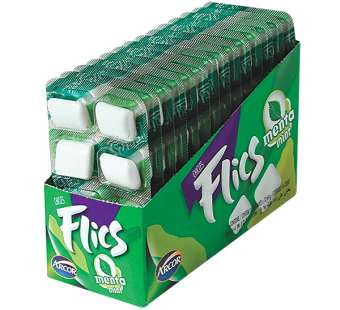 Chicles confitados sabor Menta Flics Caja14u