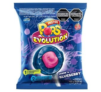 Chupetín Mister Pops Evolution Blueberry Bolsax24u