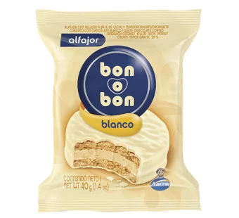 Alfajor Bon o Bon Blanco 40gr pack x3 u