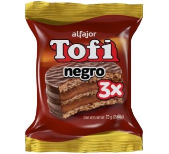 Alfajor Tofi Negro Triple 73gr pack x3 u