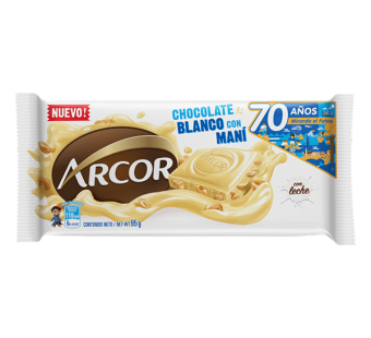 Arcor Blanco con maní 95gr x3u