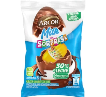 Huevo con sorpresa Arcor Milk con Leche La Serenisima 12u de 22gr