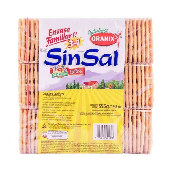 Galletitas De Agua Granix Sin Sal 555 Gr